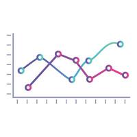 Line graph showing different data sets with upward trend vector