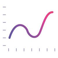 Gradient line chart showing market volatility and growth vector