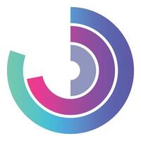 Gradient color circle chart representing market share vector