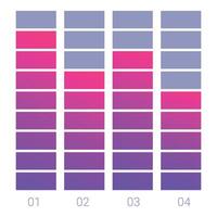 Modern gradient bar chart showing key performance indicators vector