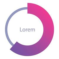 Round infographic chart with gradient filling showing market share vector