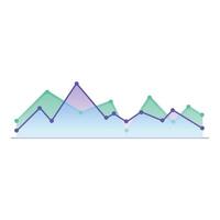 Modern gradient line chart showing market fluctuations vector