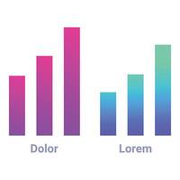 Colorful bar graph showing market growth and success vector
