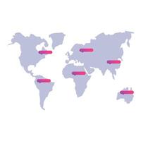 World map showing global business locations with pins vector