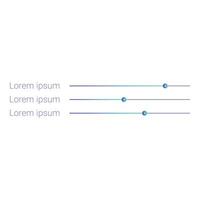 Minimalist user interface element showing loading status bar with color gradient vector