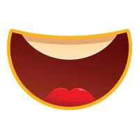 Cartoon mouth showing tongue and teeth laughing expression vector