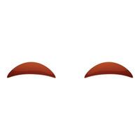 Two brown eyebrows expressing disdain and displeasure vector