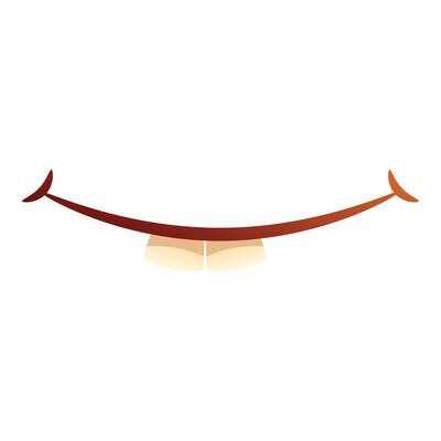 Cartoon mouth showing teeth smiling with large incisors