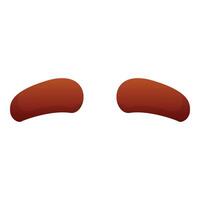 Pair of cartoon eyebrows are expressing emotion vector