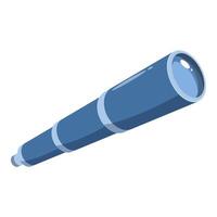 Blue spyglass pointing upwards for exploration vector
