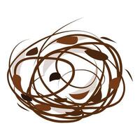 Abstract brown twirls forming a sphere on white background vector