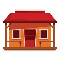 Red and orange house with a red door vector