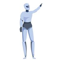 Modern robot pointing with finger upwards vector