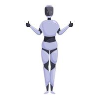 Modern robot showing thumbs up gesture approving your project vector