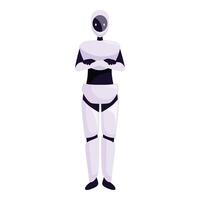 Modern robot standing with crossed arms vector