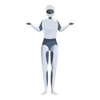 Modern robot showing puzzlement with open arms gesture vector