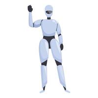 Modern robot waving with hand isolated on white background vector