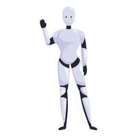 Modern humanoid robot is waving with its hand vector