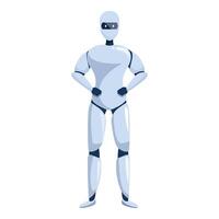 Modern robot standing with hands on hips vector