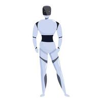 Modern robot posing with legs apart vector