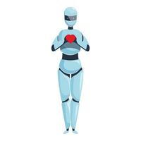 Modern robot showing heart sign with hands vector