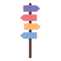 Wooden signpost pointing in different directions vector