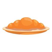 Freshly baked croissant resting on a plate vector