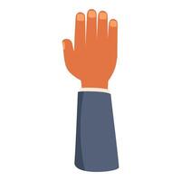 Businessman raising hand making stop gesture with open palm vector