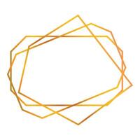 Elegant gold gradient geometric frame forming irregular shape vector