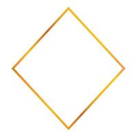 Golden gradient rhombus frame on white background vector