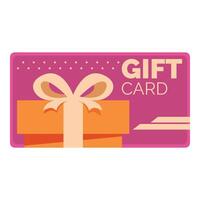 Gift card featuring wrapped gift box with ribbon vector