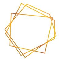 Golden gradient geometric frame forming hexagon shape vector