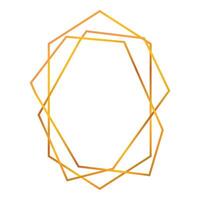 Golden geometric frame forming abstract shape on white background vector