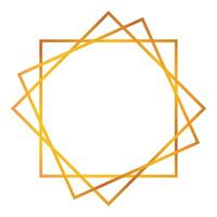 Golden gradient square frame overlapping forming star shape vector