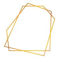 Golden gradient geometric frame forming irregular shape vector