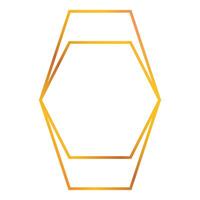 Golden doubled hexagon frame forming empty copy space vector