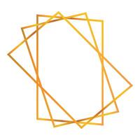 Golden gradient overlapping polygonal frames forming modern border vector