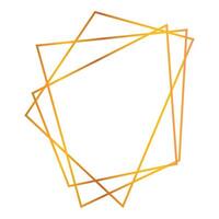 Golden gradient geometric lines forming a minimalist frame vector