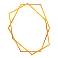 Elegant golden frame with geometric design on white background vector