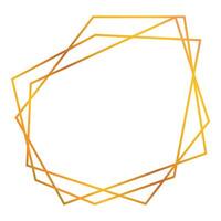 Golden gradient geometric frame forming irregular shape vector