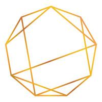 Golden geometric shape forming abstract design element vector