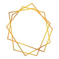 Golden gradient geometric frame forming a border on white background vector