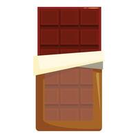 Chocolate bar wrapped in foil showing delicious inside vector