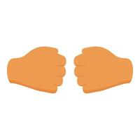 Two hands showing fist bump gesture in cartoon style vector