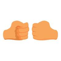 Two cartoon fists doing fist bump gesture vector