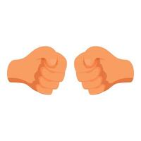 Two hands showing fists ready to fight or box vector