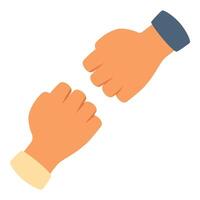 Two business people shaking hands with fist bump gesture vector