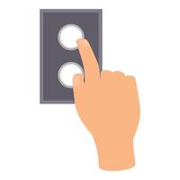 Hand pressing button on control panel vector