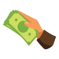 Businessman holding stack of money cash bills finance currency wealth vector