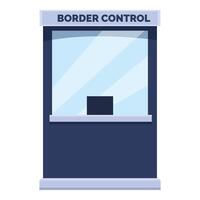 Empty border control booth standing on white background vector